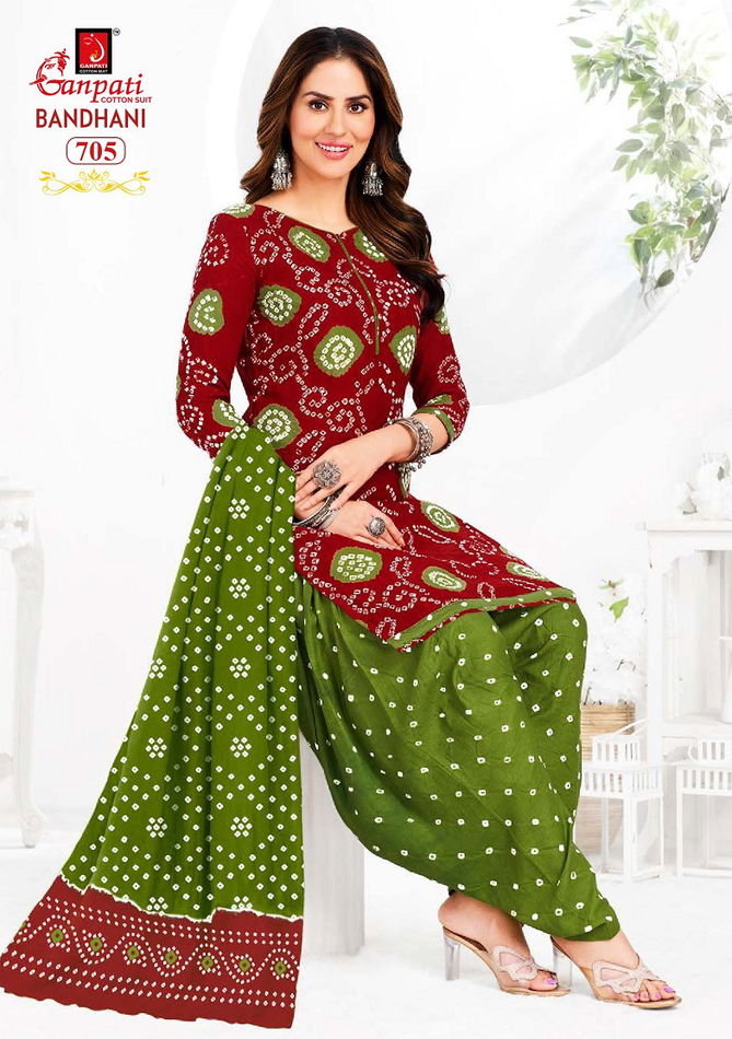 Bandhani Vol 7 By Ganpati Bandhani Printed Cotton Readymade Dress  Orders In India